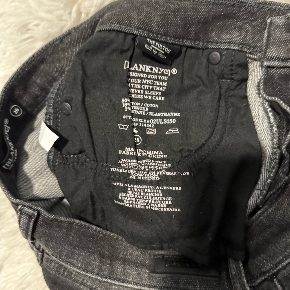 BlankNYC Women's The Fulton Roll-Up Denim Shorts Black Size 26 - Picture 3 of 4